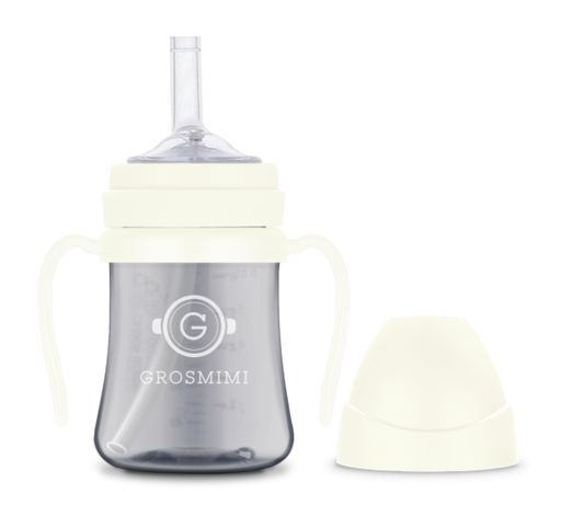 Grosmimi PPSU Dark Series Straw Cup - White 200ml