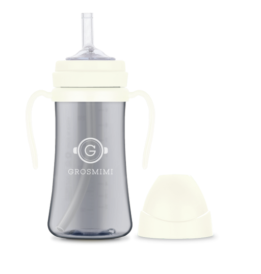 Grosmimi PPSU Straw Cup - White 300ml