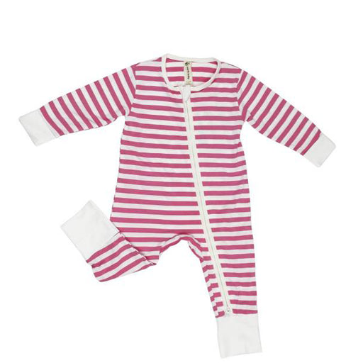 Earth Baby Bamboo 2 Way Zippy Coverall - Pink Stripe - CanaBee Baby