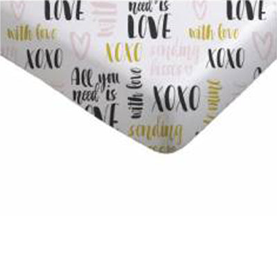 Earth Baby Bamboo Jersey Fitted Crib Sheet - All You Need Is Love - CanaBee Baby