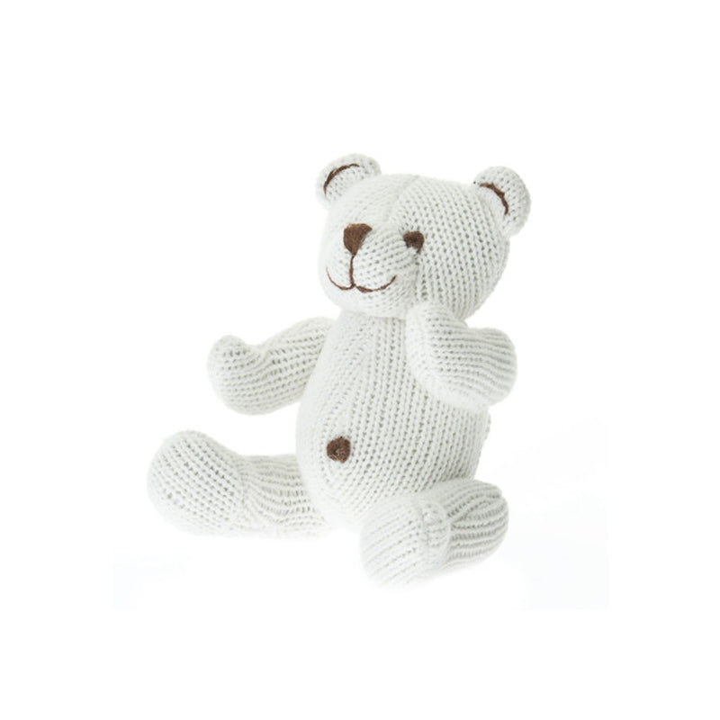 Beba Bean Knit Bear Rattle Ivory - CanaBee Baby