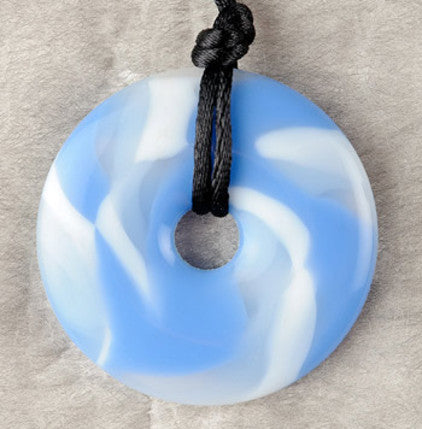 Teething Bling Pendant -Blue Swirl