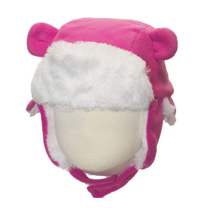 Calikids Fleece Bear Winter Hat W1515 - Phlox Pink