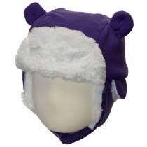 Calikids Fleece Bear Winter Hat W1515 - Plum