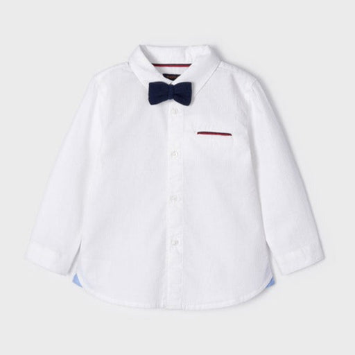 Mayoral Ecofriends Long Sleeved Bow Tie Shirt - White 2159