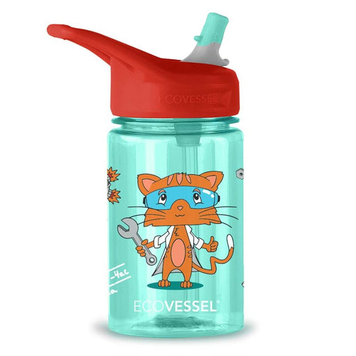 EcoVessel Splash Kids Tritan Water Bottle 12oz - Science Cat