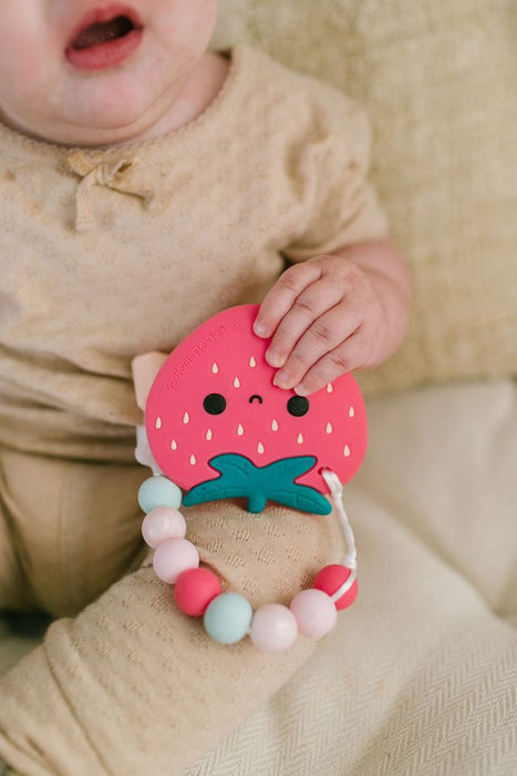 Loulou Lollipop Silicone Teether Set - Strawberry