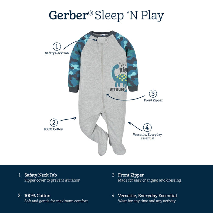 Gerber Sleep N Play Footie - Dino
