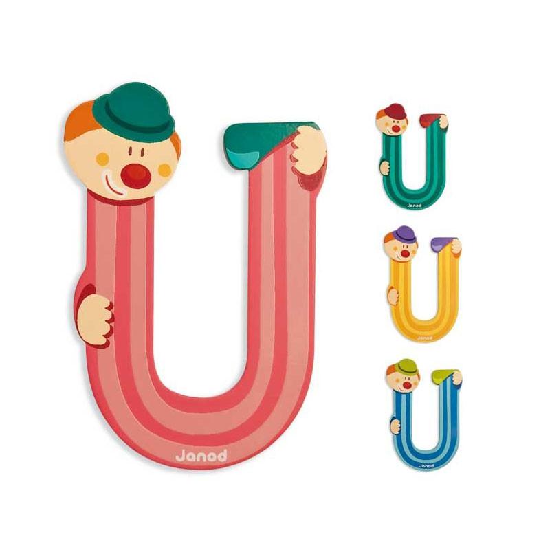 Janod Clown Wood Letters - U - CanaBee Baby