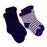 Kushies Baby Socks - Navy Stripe Solid 0-3m - CanaBee Baby