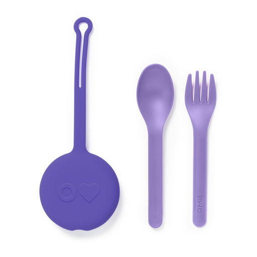Omielife Fork, Spoon Pod Set Lilac