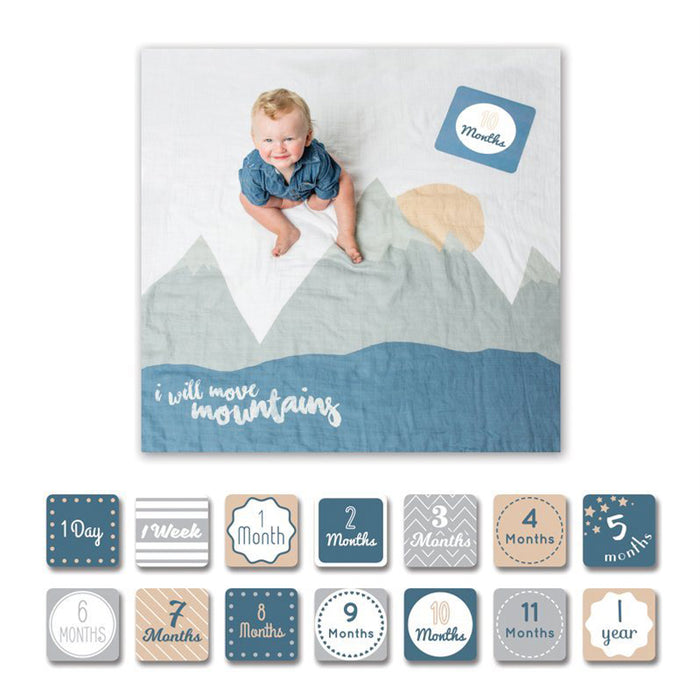 Lulujo Baby's 1st Year Blanket & Cards Set - I Will Move Mountains - CanaBee Baby