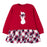 Mayoral Check Combined Baby Dress - Red 2955