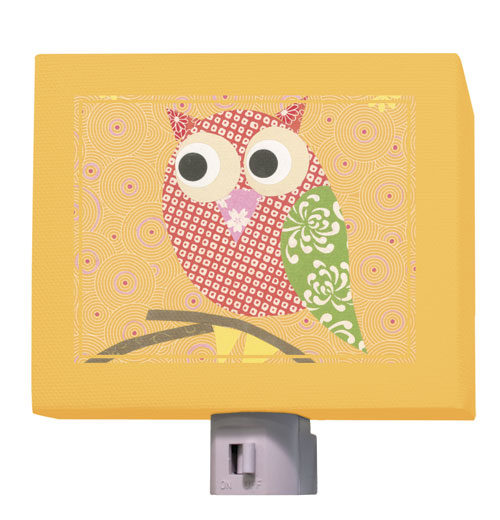 Oopsy Daisy Mod Owl On Orange Night Light