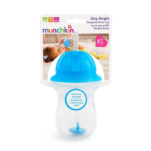 Munchkin Any Angle Weighted Straw Cup 10oz Blue 17128/17138
