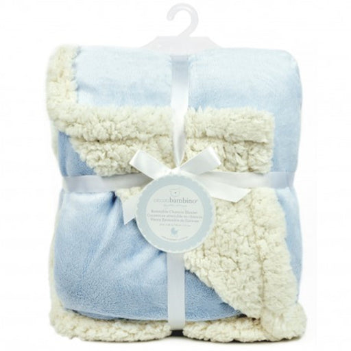 Piccolo bambino Reversible Chamois Baby Blanket Blue - CanaBee Baby