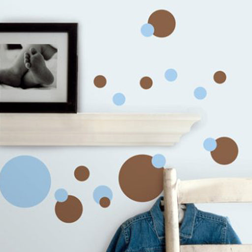 Roommates Just Dots Blue&brown Wall Decals - CanaBee Baby