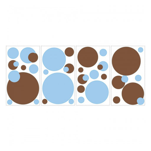 Roommates Just Dots Blue&brown Wall Decals - CanaBee Baby