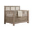 Natart Rustico Convertible Crib with Upholstered Panel - Talc Linen Weave/Sugarcane (MARKHAM STORE PICKUP ONLY)