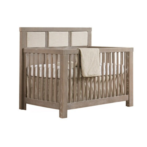 Natart Rustico Convertible Crib with Upholstered Panel - Talc Linen Weave/Sugarcane (MARKHAM STORE PICKUP ONLY)