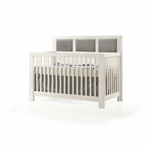 Natart Rustico Convertible Crib with Upholstered Panel - Fog Linen Weave/White (MARKHAM STORE PICKUP ONLY)