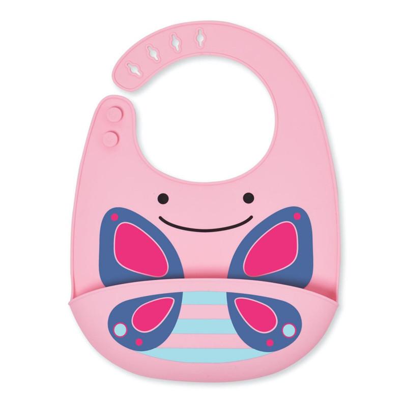 Skip Hop Zoo Fold & Go Silicone Bib - Butterfly - CanaBee Baby