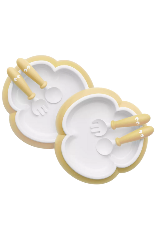 BABYBJÖRN Baby Plate, Spoon & Fork Powder Yellow 2 Sets