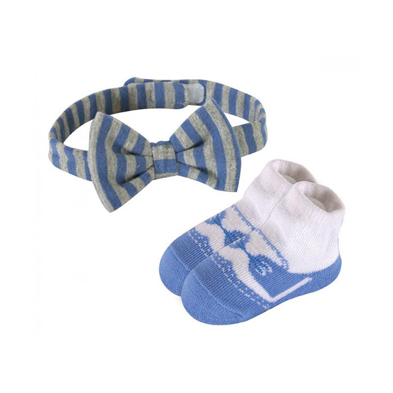 Stephan Baby Bow Tie & Sock Set - Blue - CanaBee Baby