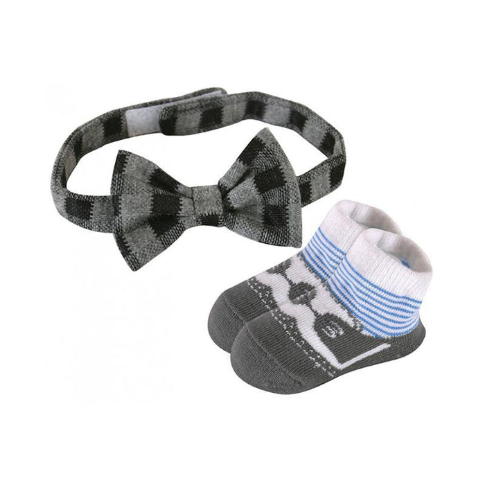 Stephan Baby Bow Tie & Sock Set - Gray - CanaBee Baby