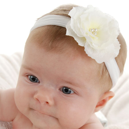Twinklebelle Skinny Baby Girl Headband – White