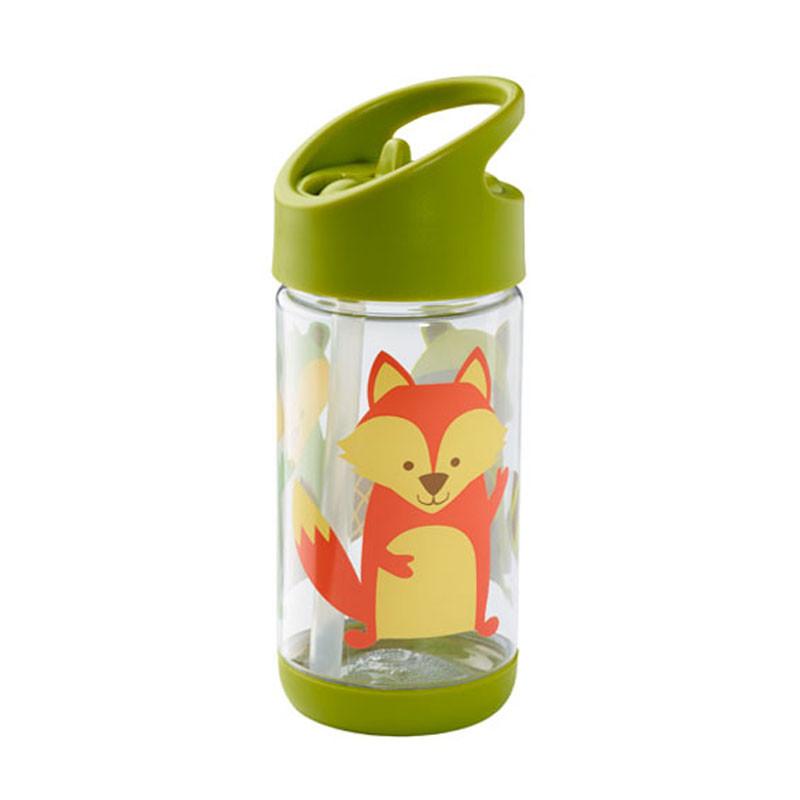 Sugarbooger Flip & Sip Clear Tritan Bottle - What Did The Fox Eat - CanaBee Baby