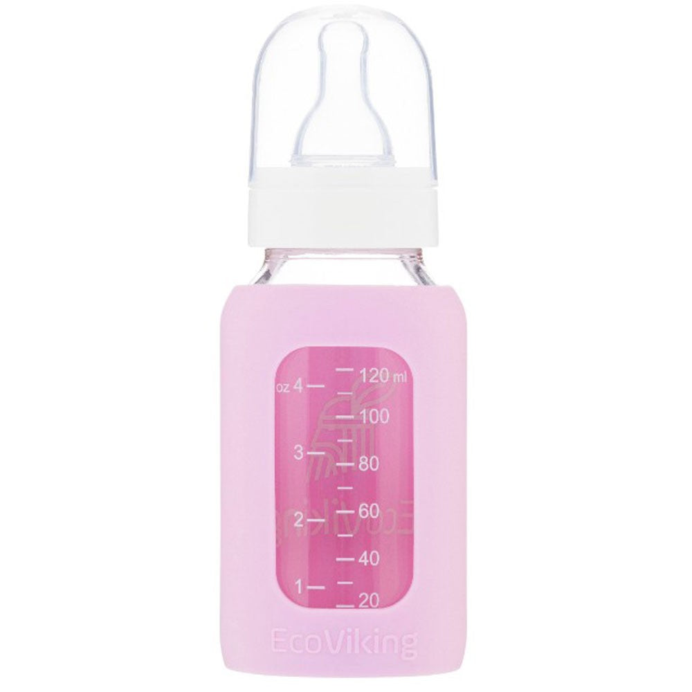EcoViking Bottle Glass Pink 120ml 0+