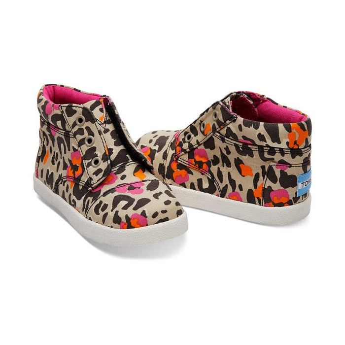 Toms Fuchsia Floral Leopard Tiny Paseo High Sneakers - CanaBee Baby