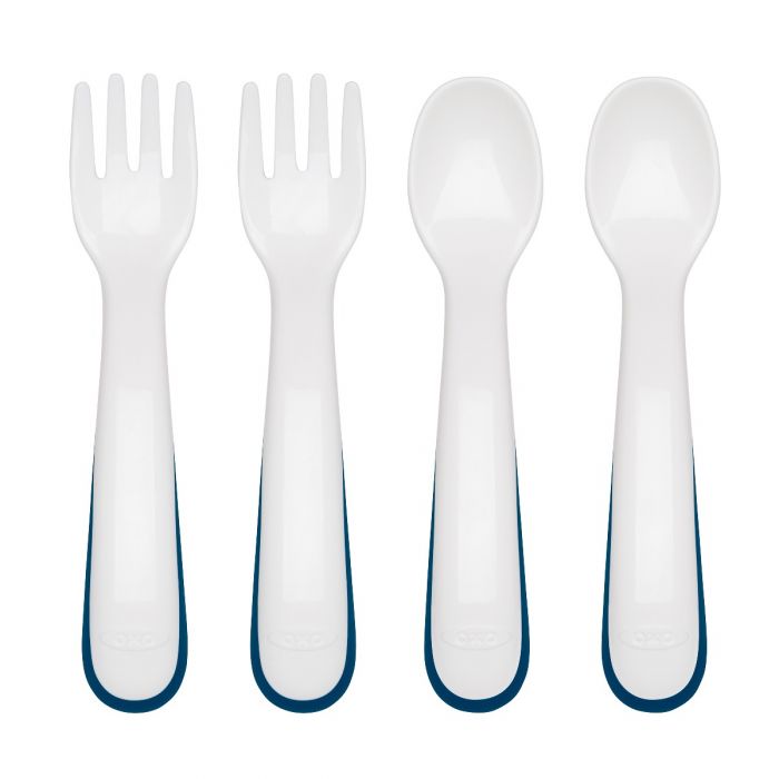 Oxo Plastic Fork& Spoon Navy 61128000