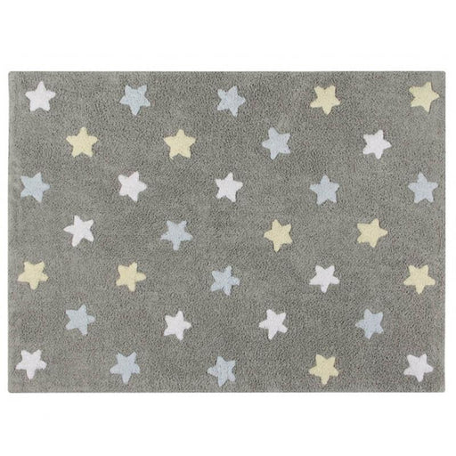 Lorena Canals Rug Tricolor Stars Grey - Blue - CanaBee Baby