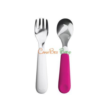 OXO Tot Fork & Spoon Set- Pink - CanaBee Baby