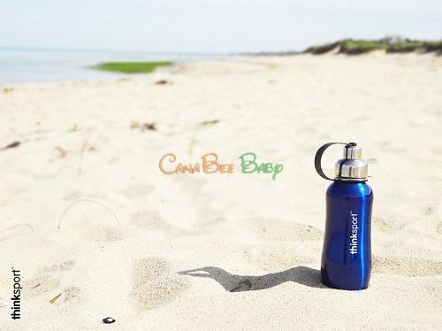 ThinkSport Insulated Sports Bottle in Metallic Blue 750ml - CanaBee Baby