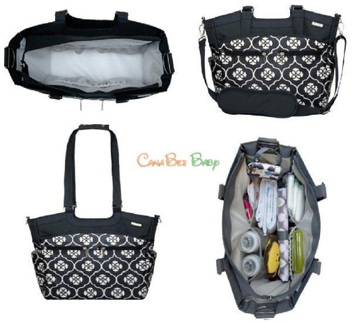 JJ Cole Camber Diaper Bag in Black Floret - CanaBee Baby