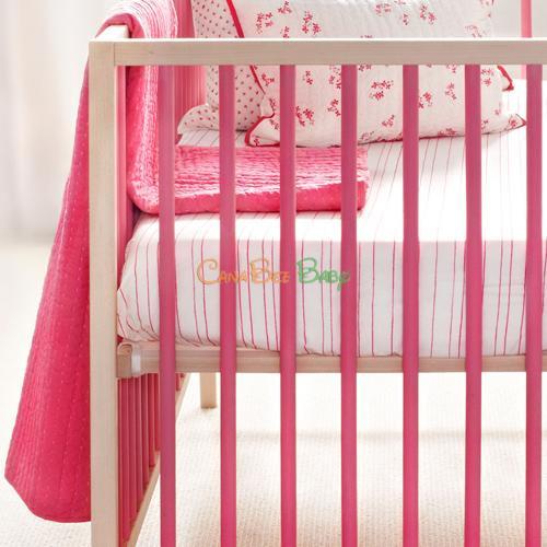 Auggie Crib Fitted Sheet - Pretty with Pink - CanaBee Baby