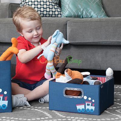 JJ Cole Storage Box in Kids' Patterns (6.5"h x 11"w x 11"d) - Robot