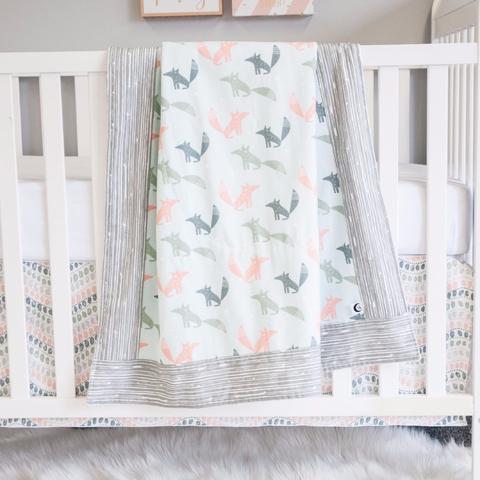 Baby girl fox crib bedding sales